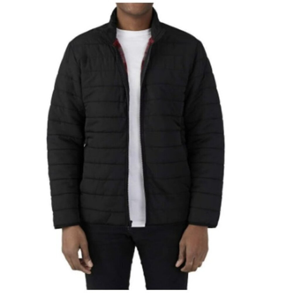 Voyager Men's Polar Fleece Lined Full Zip Puffer Jacket New Black XXL